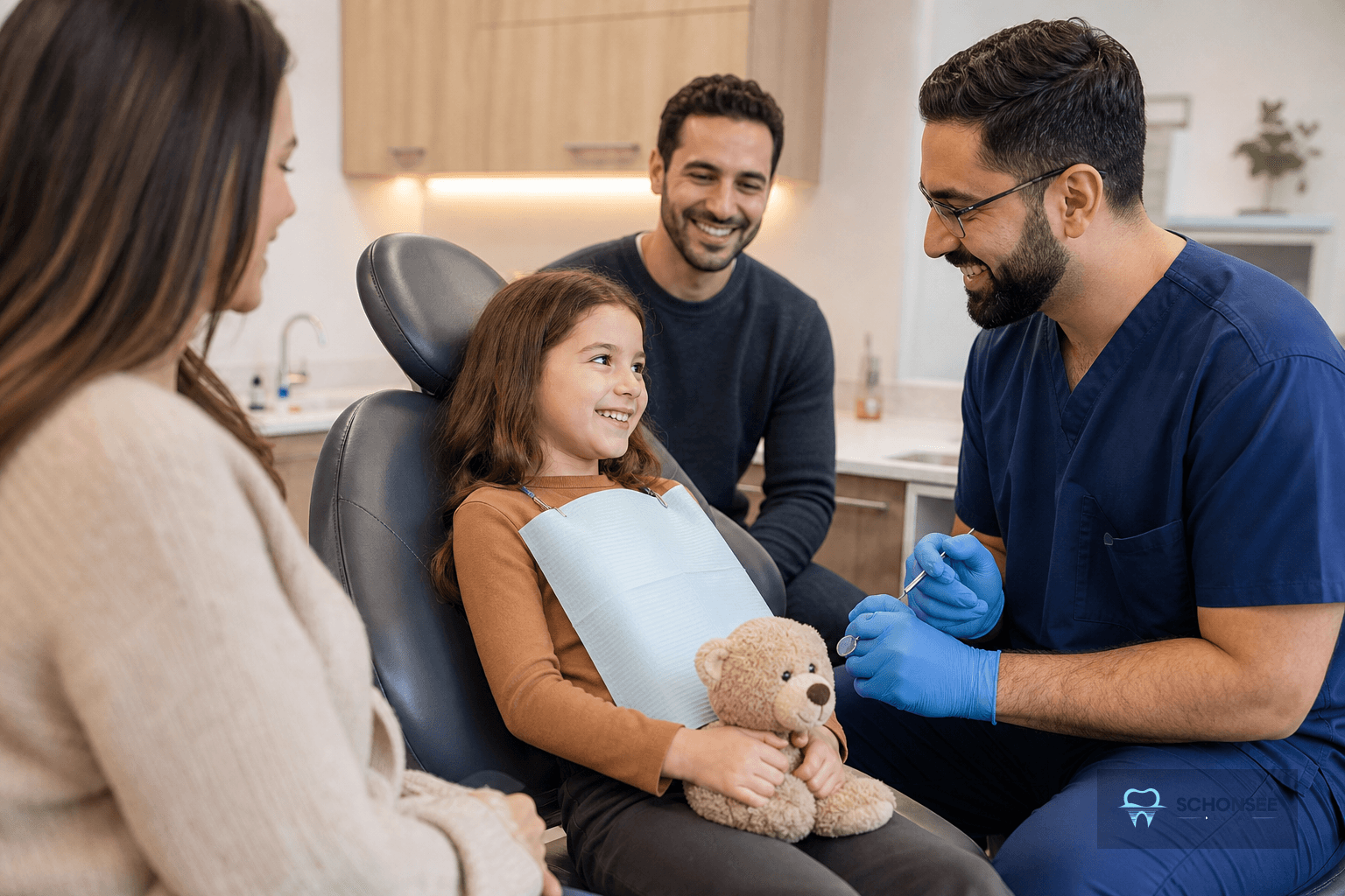 Friendly family dentist welcoming new patients in a bright Edmonton clinic